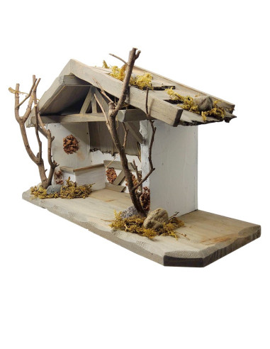 Etable de crèche de Noël - Décoration village de santon - 16 cm