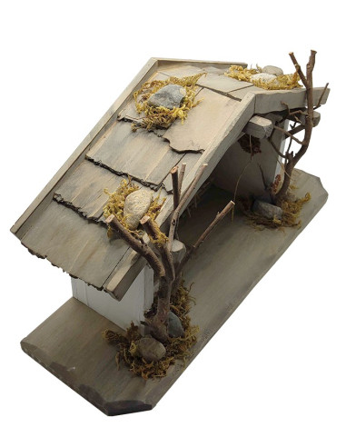 Stalla per presepe natalizio - Decorazione villaggio di santoni - 16 cm