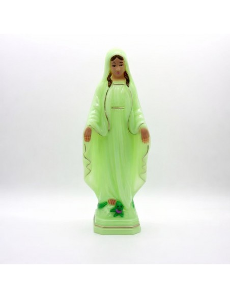 Statua Madonna Miracolosa fluorescente 15 cm | Dipinta a mano