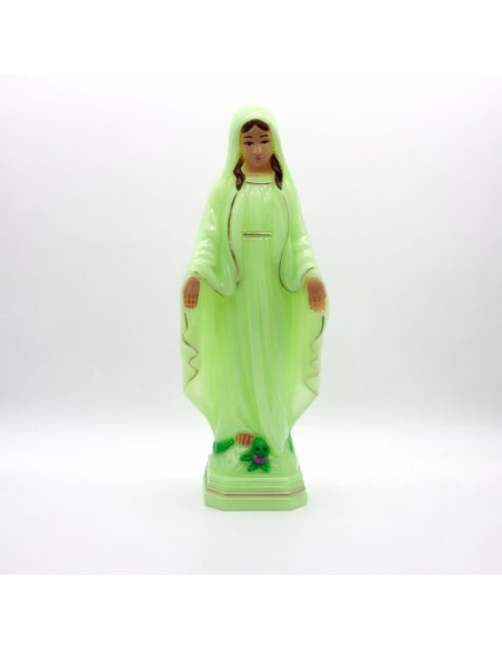 Statue Vierge Miraculeuse fluorescente 15 cm | Peinte à la main