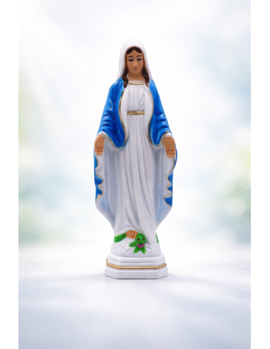 Estatua Virgen Milagrosa 35 cm plástico coloreado