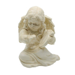 Bougeoir ange à la lyre en céramique crème – douceur et lumière