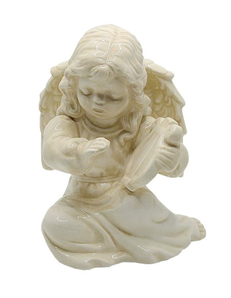 Angelo candeliere in ceramica bianca - lira