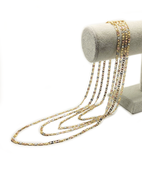 Driekleurige, gelamineerde, vergulde, waterbestendige ketting - 50 cm