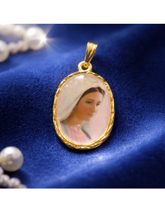 Our Lady of Medjugorje Medal 20mm Gold Tone Colored
