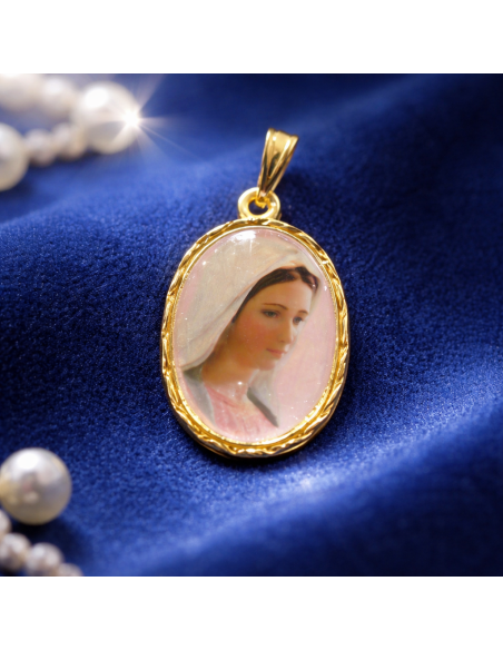 Our Lady of Medjugorje Medal 20mm Gold Tone Colored
