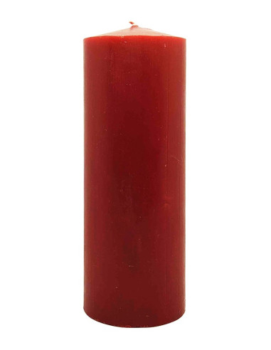 Durchgefärbte Kerze in Bordeauxrot 7 x 20 cm