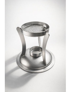 Silver Iron Incense Burner with Tealight – 12 cm