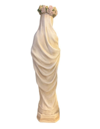 Statue Vierge Marie couronne fleurie 50 cm – Statue religieuse intérieur exterieur
