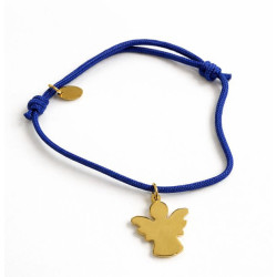Blauwe beschermengelarmband van verguld RVS 316L
