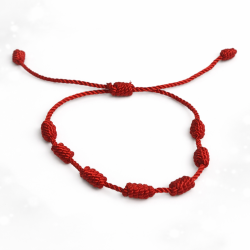 Bracciale rosso 7 nodi regolabile – simbolo portafortuna