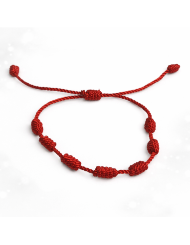 Bracciale rosso 7 nodi regolabile – simbolo portafortuna