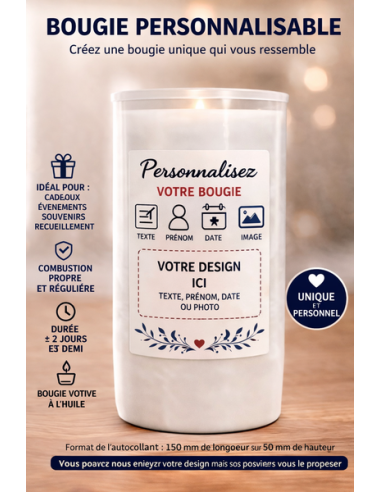 Custom Oil Prayer Candle – 2.5 Days | Text & Photo