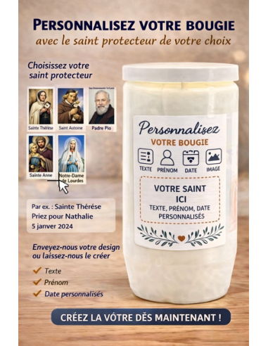 Custom Oil Prayer Candle – 2.5 Days | Text & Photo