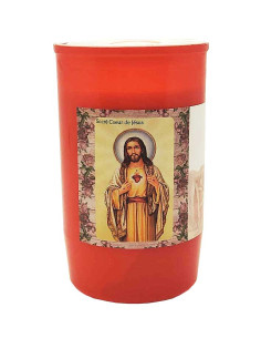 Candela votiva a olio – Sacro Cuore di Gesù (durata 2,5 giorni)