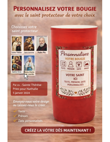 Bougie votive personnalisable à l’huile – 2,5 jours | Texte & photo