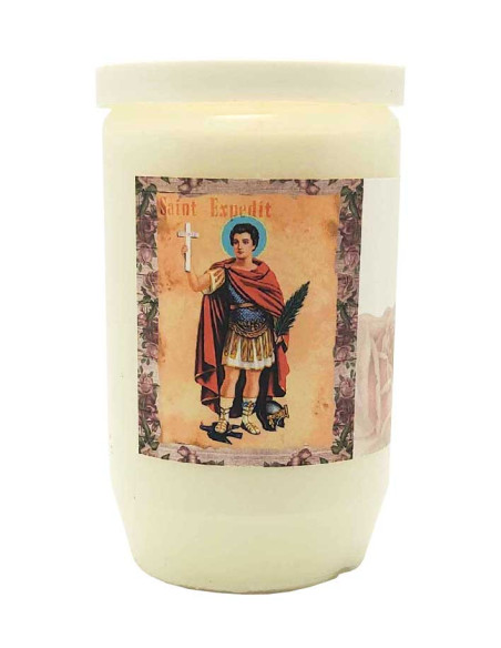 Candela votiva a olio – San Espedito (durata 2,5 giorni)