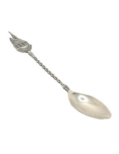 Small Souvenir Spoon - Our Lady of Banneux Chapel - Silver Interlaced Design