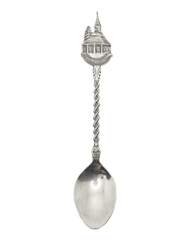 Small Souvenir Spoon - Our Lady of Banneux Chapel - Silver Interlaced Design