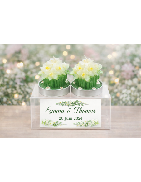 Candela Fiore Personalizzata – Regalo Elegante per Eventi