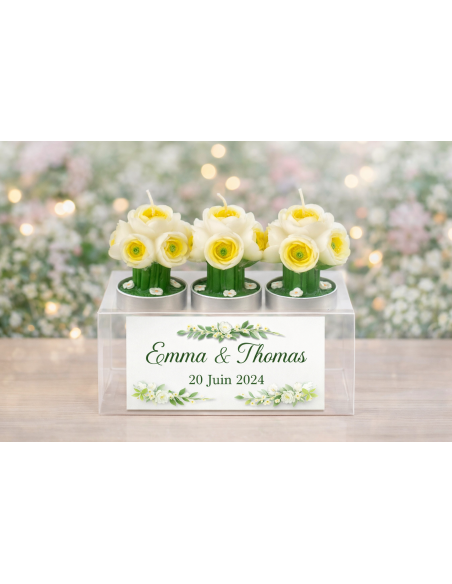 Personalized Flower Candle – Unique Wedding & Event Gift