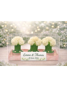 Witte narcis bloemkaars - 3 stuks