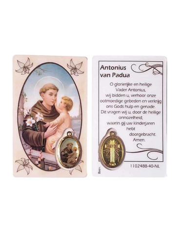Immaginetta Sant’Antonio di Padova con medaglia – 5,5 × 9 cm