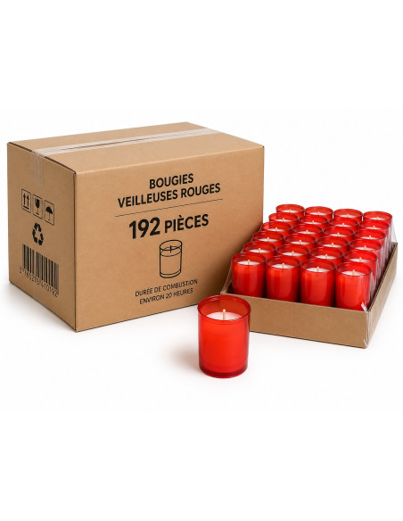 Red Candles 20h Pack of 192 Professional Quality