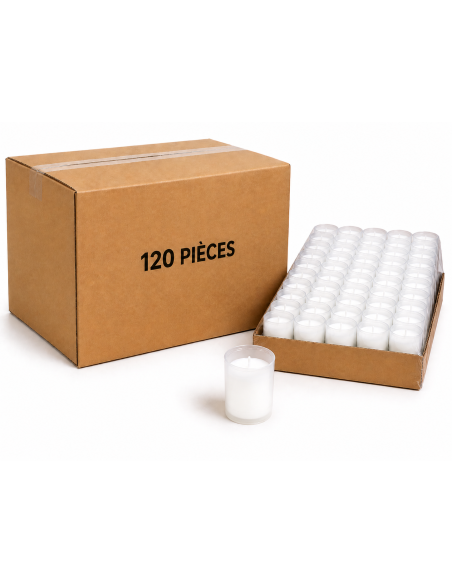 White votive candles 120 pcs – 20h burn time | Prayer & church
