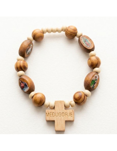 Bracciale decina Medjugorje in legno