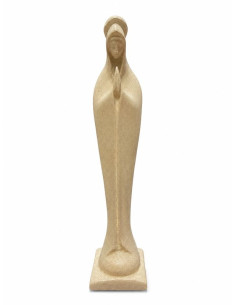 Estatua Virgen María Rezando con Halo 18 cm | Granito y Resina Exterior