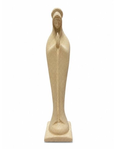 Statua Vergine Maria in Preghiera con Aureola 18 cm | Granito e Resina da Esterno