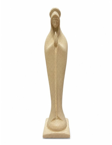 Statue Vierge Marie Priante avec Auréole 18 cm | Granit et Résine Extérieur