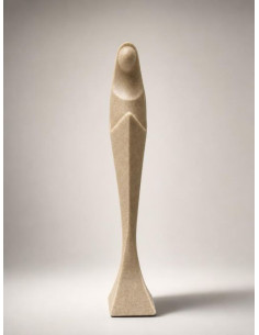 Modern Virgin Mary Statue in Speckled Brown Granite 16 cm | Handmade