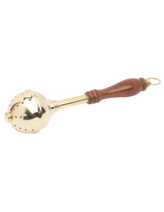 Aspersorio Liturgico in Ottone Dorato e Legno 29 cm – Artigianale