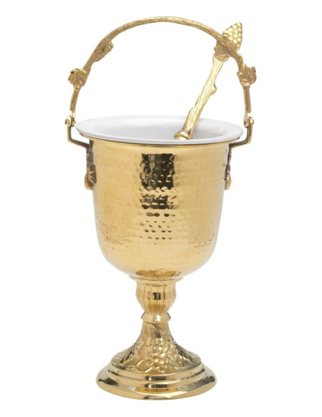 Seau à Eau Bénite en Laiton Doré 0,5 L – Accessoire Liturgique