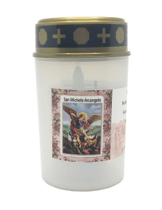 LED-Kerze mit dem Erzengel Michael - Friedhofskerze