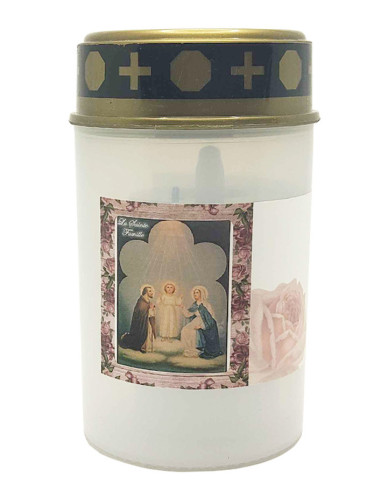 LED-Kerze mit der Heiligen Familie - Friedhofskerze