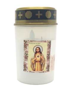 LED-Kerze mit dem Heiligen Herzen Jesu - Friedhofskerze