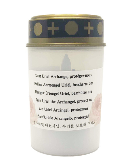 Bougie LED extérieure Archange Saint Uriel – Lumière de prière longue durée