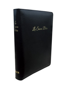 Bible Louis Segond 1910 cuir noir de luxe avec onglets