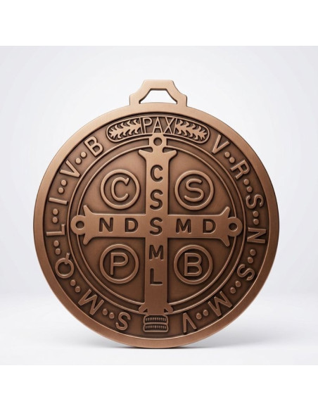 Large Saint Benedict Wall Medal Antique Bronze Ø13 cm – Protection