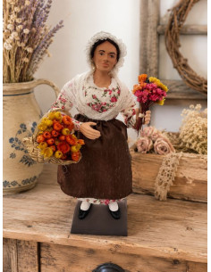 Woman with Flowers Santon 30 cm | Santonnier Campana | Handmade