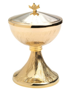 Liturgisch ciborie van verguld messing met deksel – 17 cm – 100 hosties