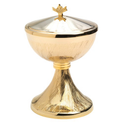 Pisside in ottone dorato con coperchio – 17 cm – Circa 100 ostie