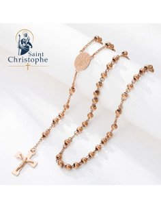 Saint-Benedikt-Rosenkranz Edelstahl Roségold 64 cm | Religiöse Halskette