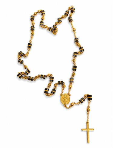 Chapelet collier Vierge Miraculeuse en acier inoxydable doré 24K – 72 cm