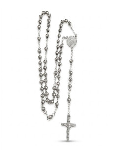 Chapelet Collier en Acier Inoxydable avec Médaille Miraculeuse et Croix – Perles Rondes | Saint Christophe