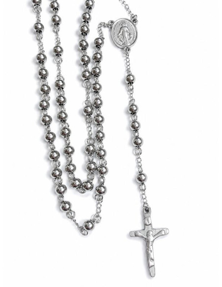 Rozenkrans Ketting van Roestvrij Staal met Wonderdadige Medaille en Kruis | Saint Christophe