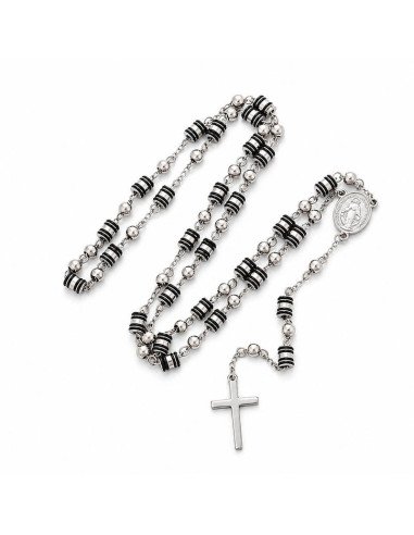 Chapelet Collier en Acier Inoxydable 72 cm avec Médaille Miraculeuse et Croix | Saint Christophe